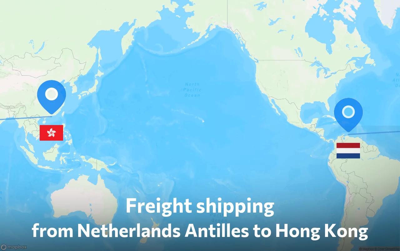 Shipping route from Netherlands Antilles to Hong Kong