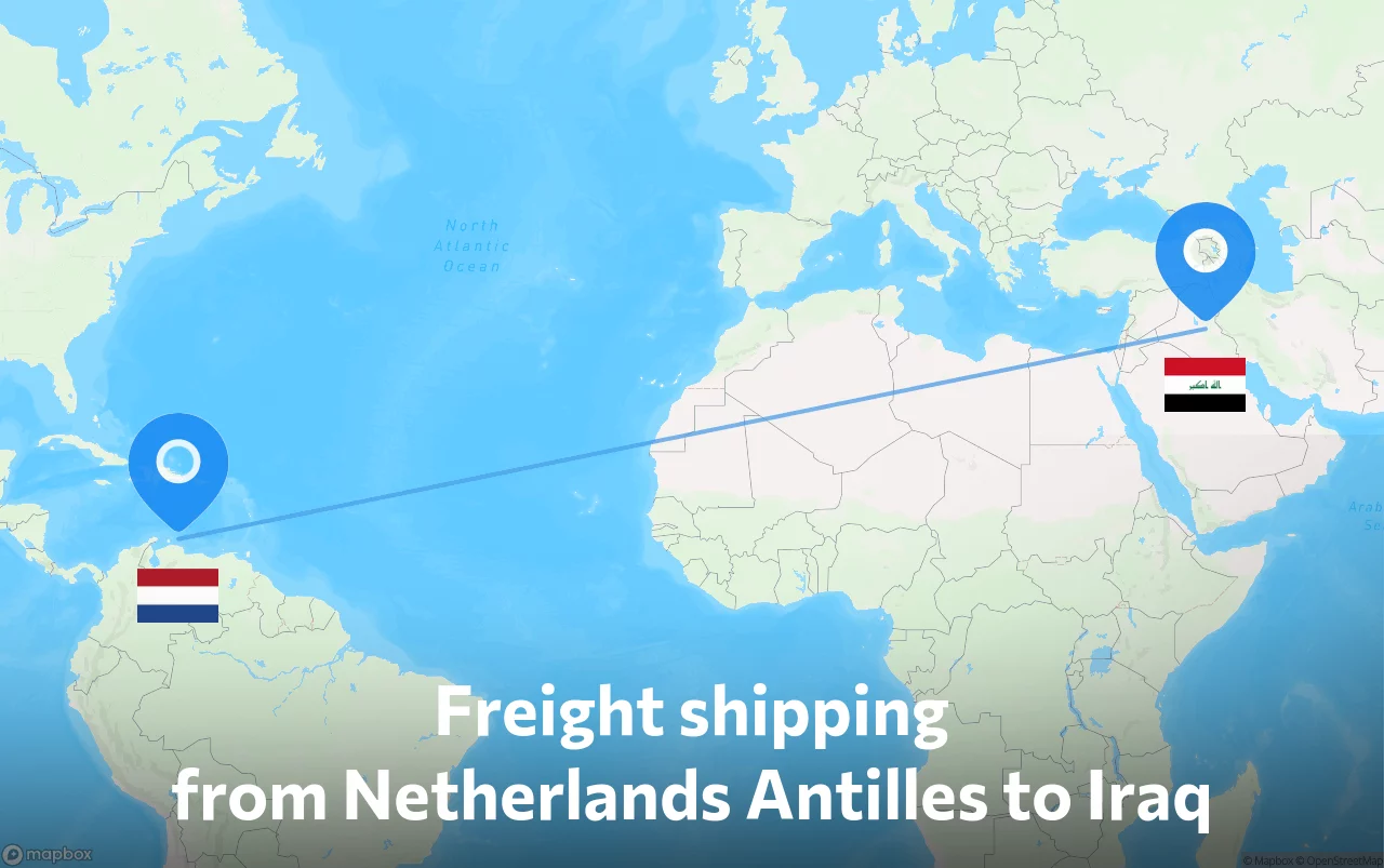 Shipping route from Netherlands Antilles to Iraq