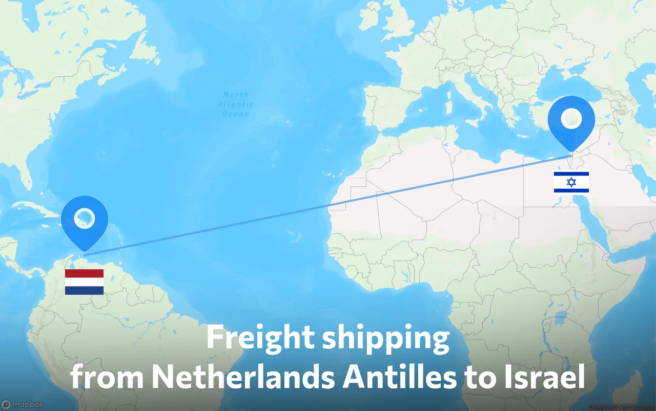 Shipping route from Netherlands Antilles to Israel
