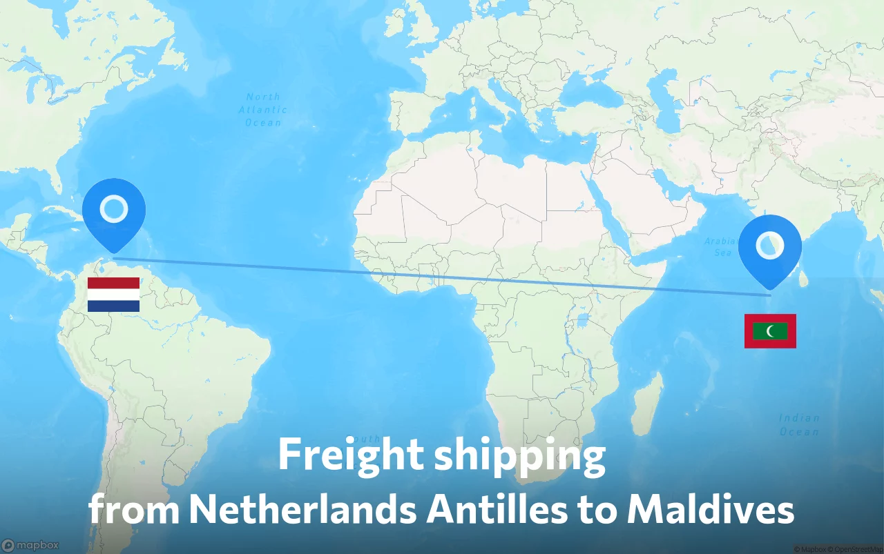 Shipping route from Netherlands Antilles to Maldives