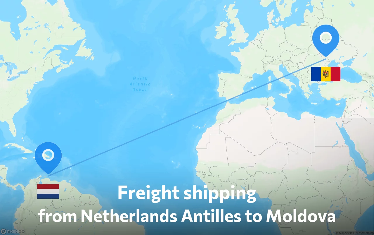 Shipping route from Netherlands Antilles to Moldova