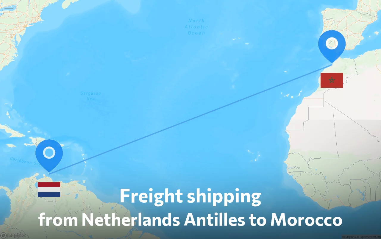 Shipping route from Netherlands Antilles to Morocco