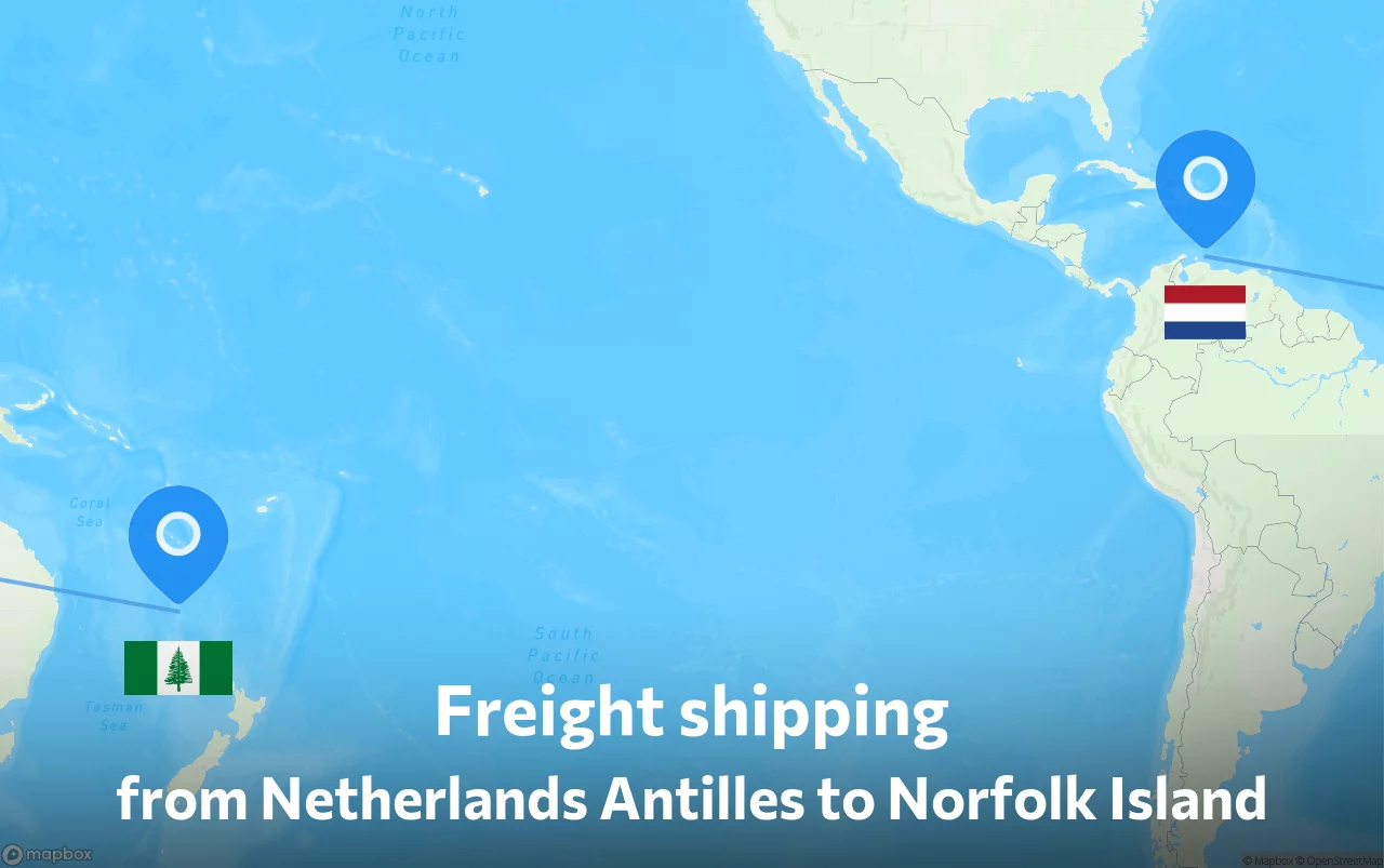 Shipping route from Netherlands Antilles to Norfolk Island