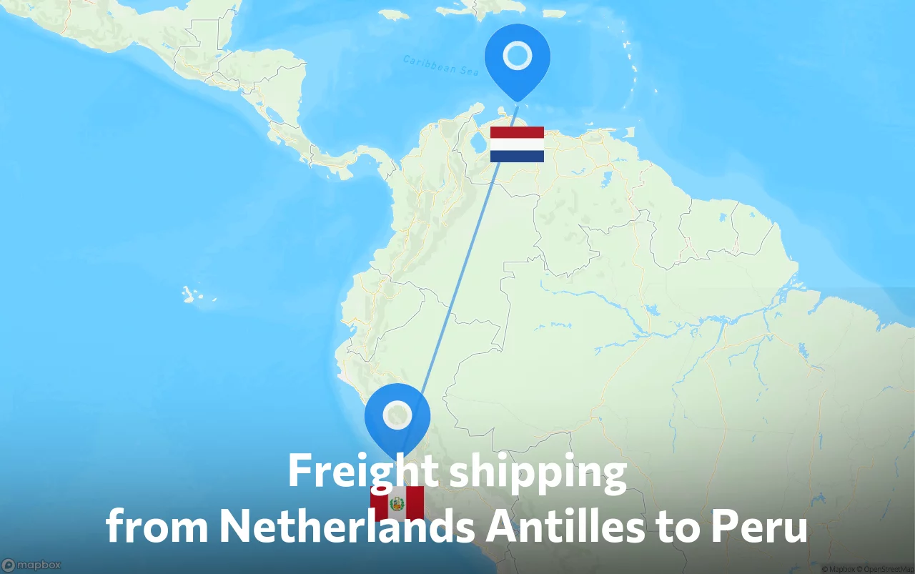 Shipping route from Netherlands Antilles to Peru