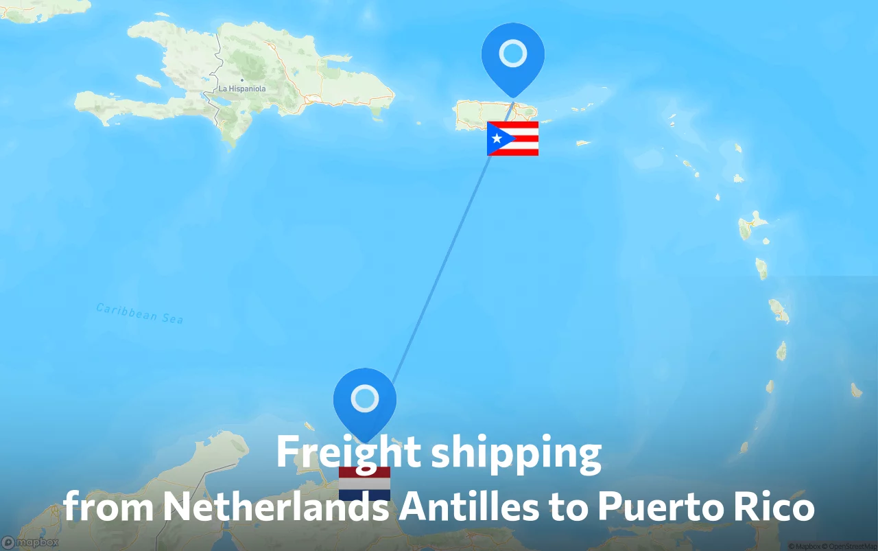 Shipping route from Netherlands Antilles to Puerto Rico