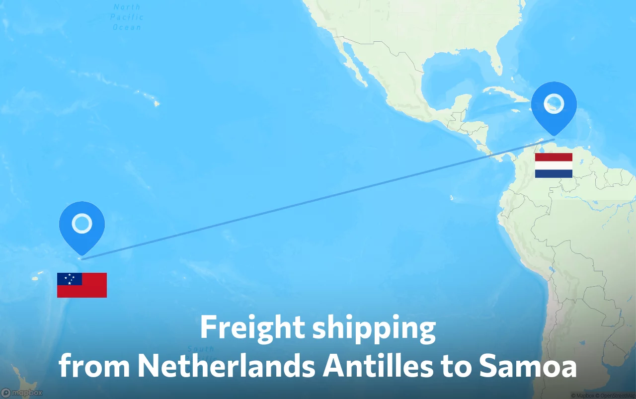 Shipping route from Netherlands Antilles to Samoa