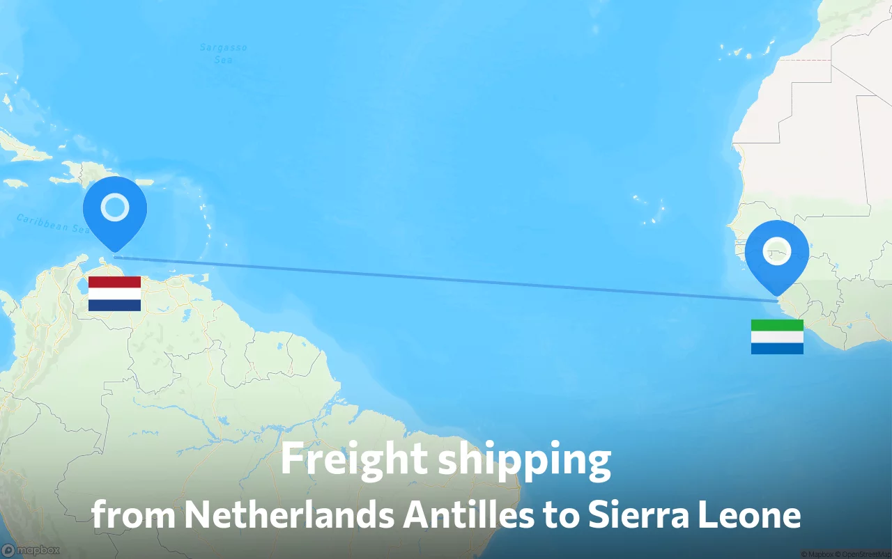 Shipping route from Netherlands Antilles to Sierra Leone