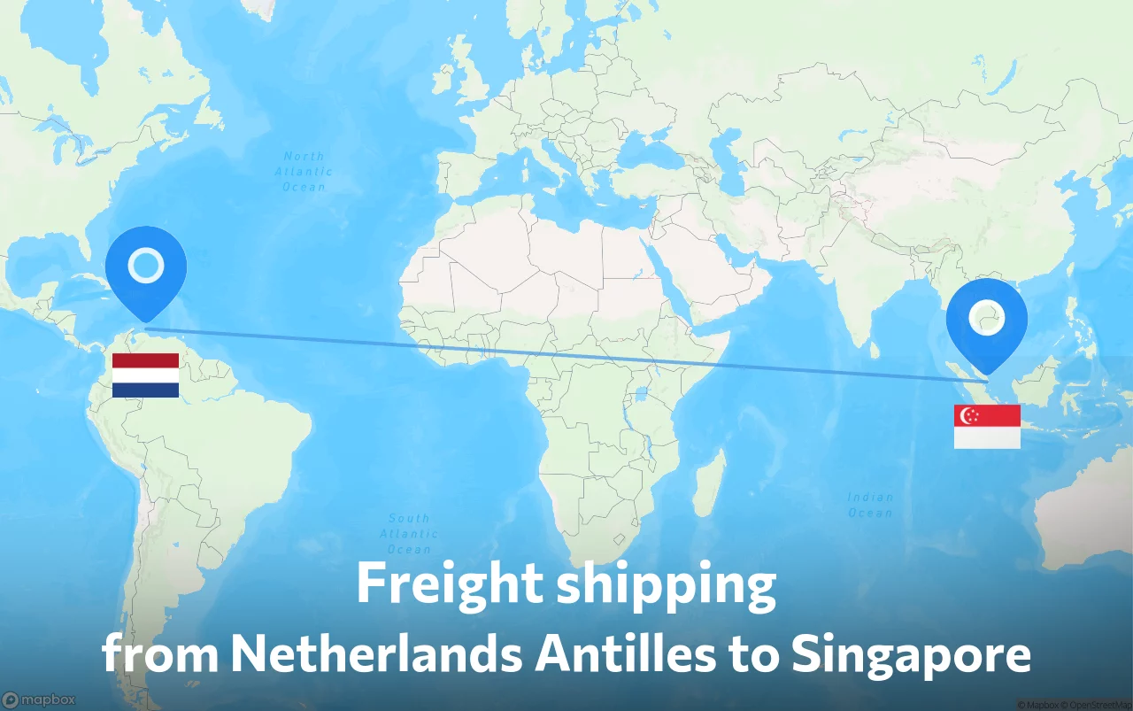 Shipping route from Netherlands Antilles to Singapore