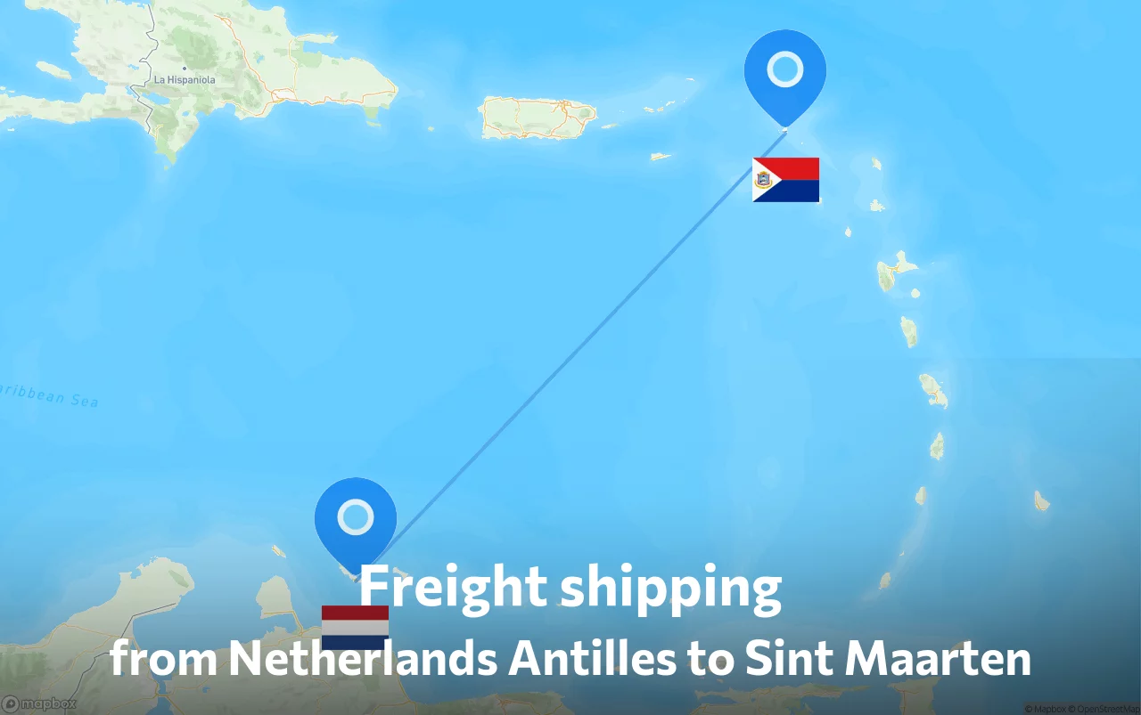 Shipping route from Netherlands Antilles to Sint Maarten