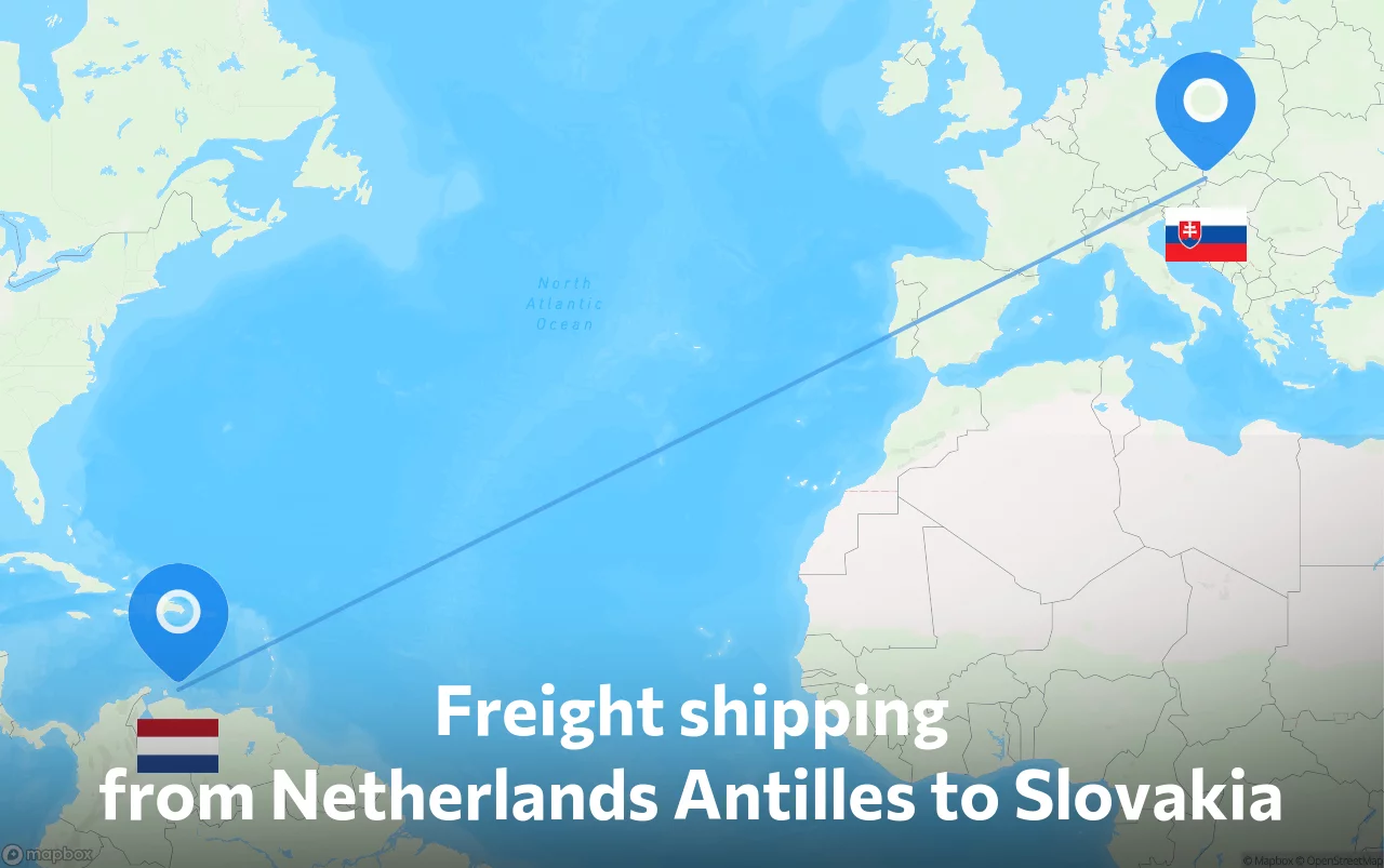 Shipping route from Netherlands Antilles to Slovakia