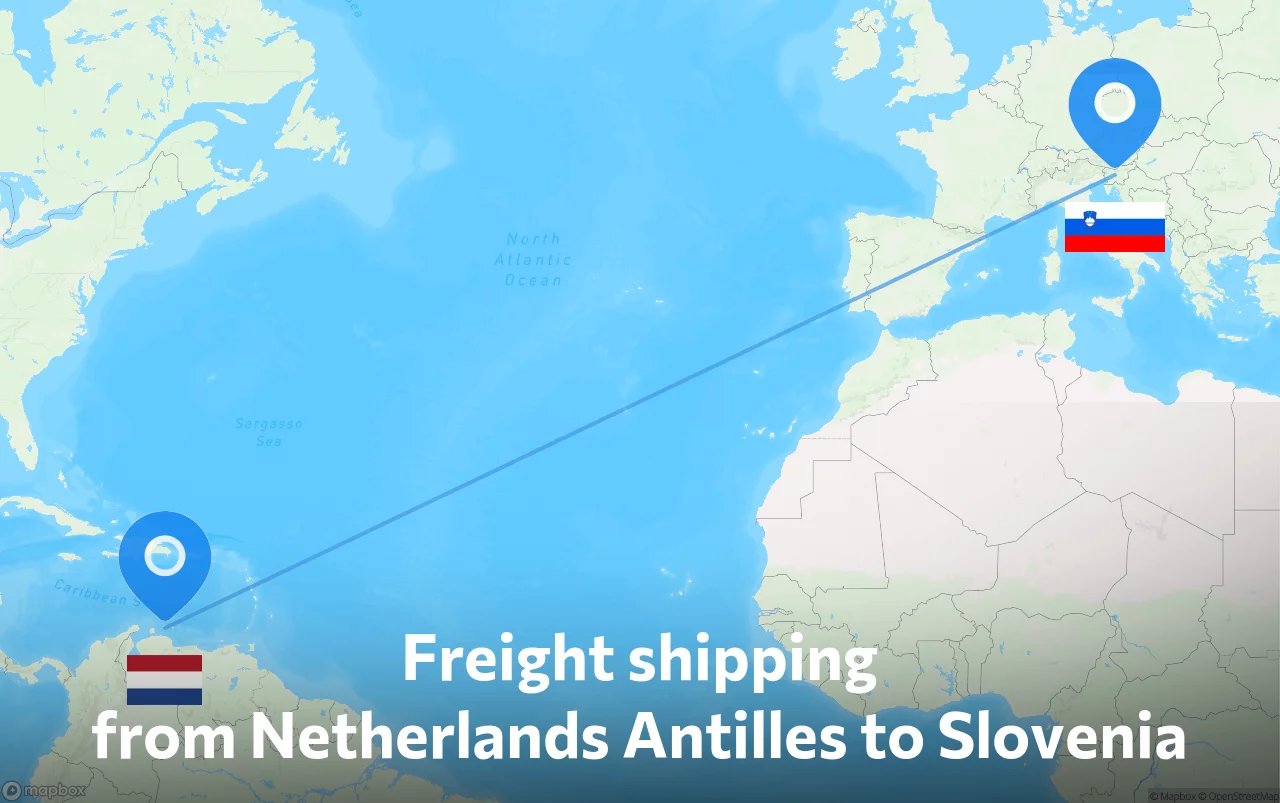 Shipping route from Netherlands Antilles to Slovenia
