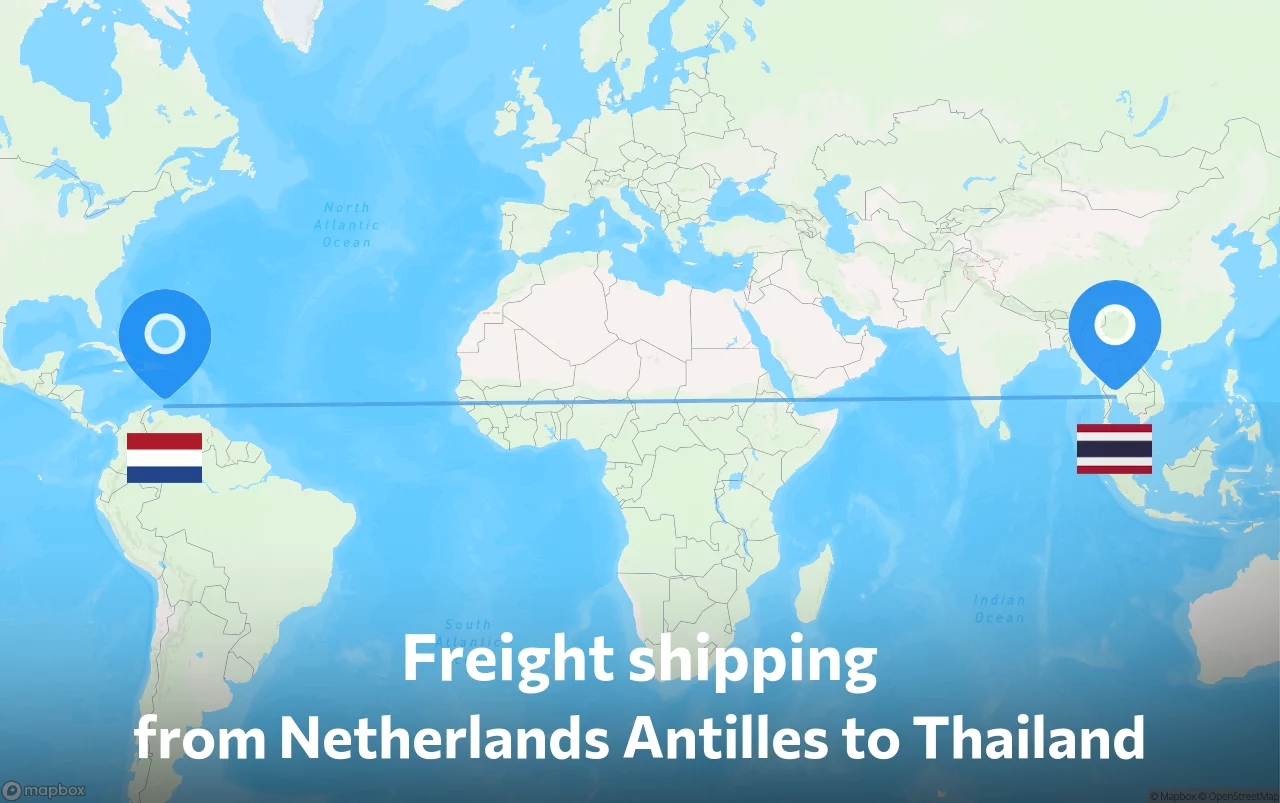Shipping route from Netherlands Antilles to Thailand
