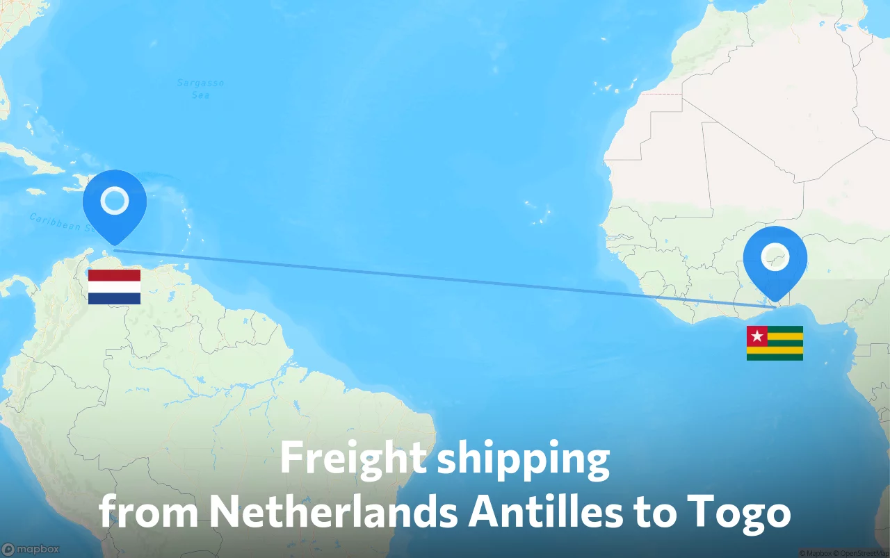Shipping route from Netherlands Antilles to Togo