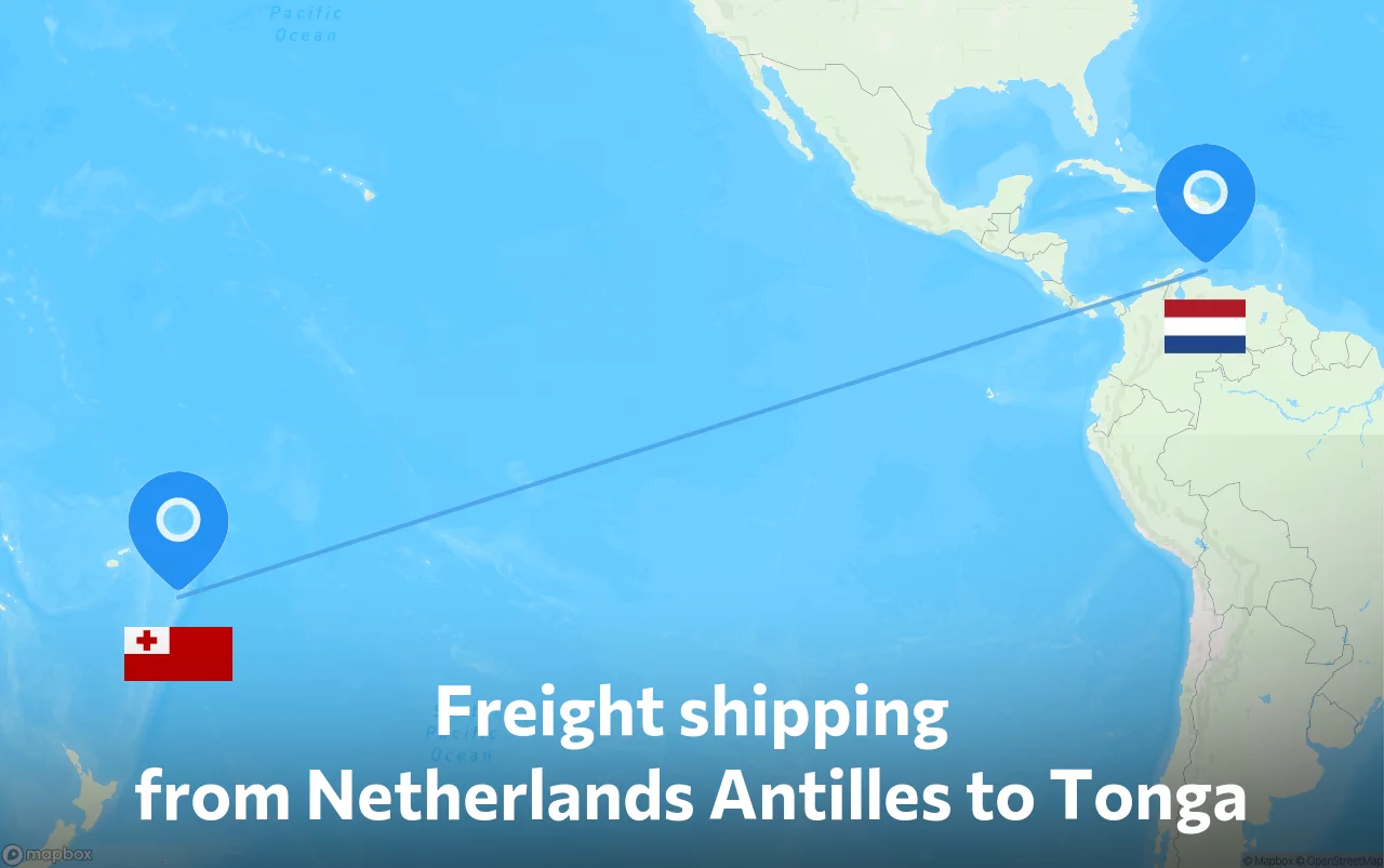 Shipping route from Netherlands Antilles to Tonga