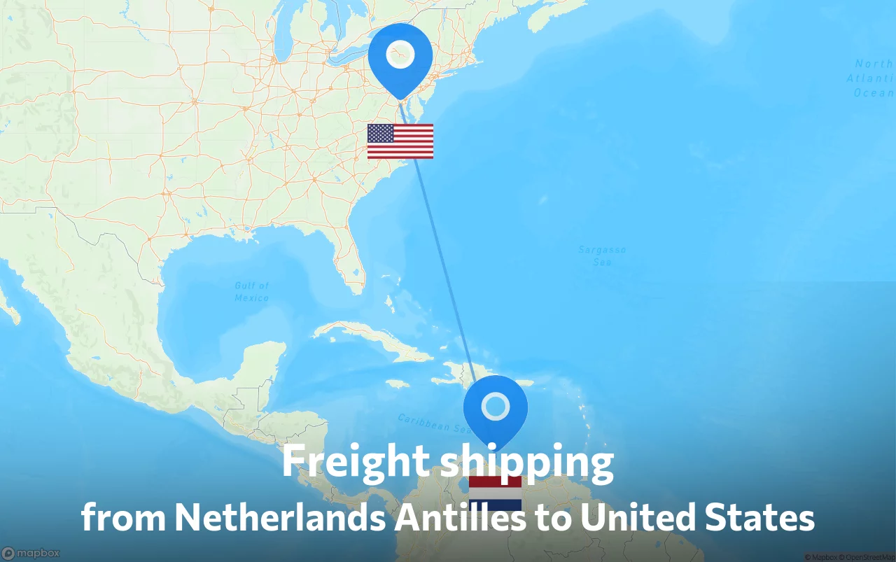 Shipping route from Netherlands Antilles to United States