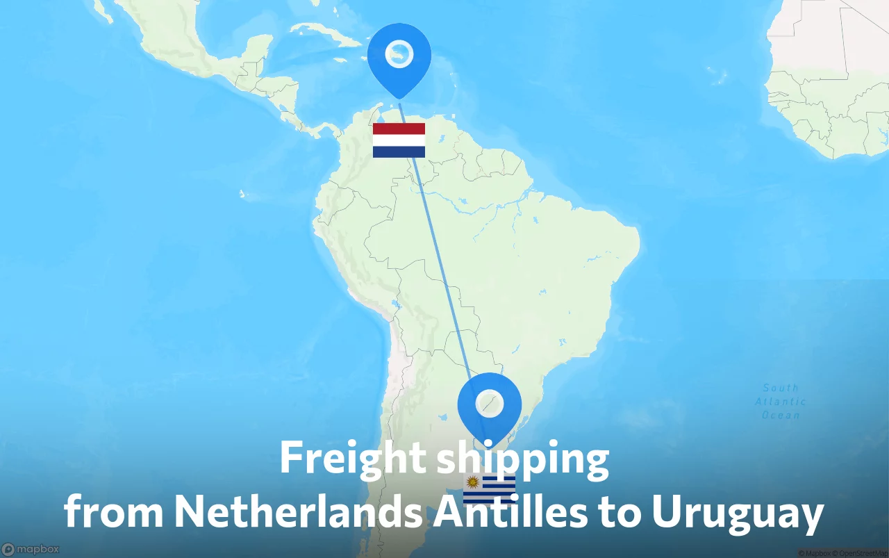 Shipping route from Netherlands Antilles to Uruguay