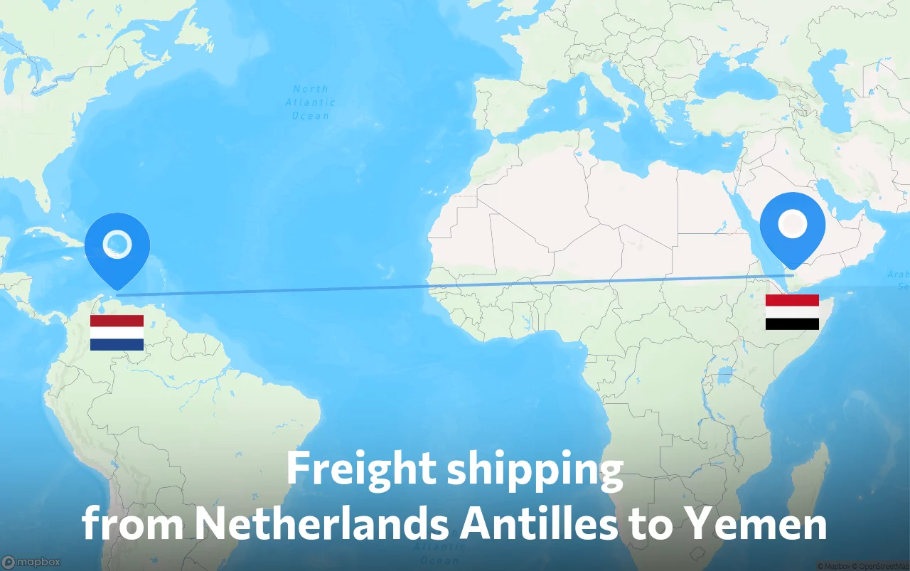 Shipping route from Netherlands Antilles to Yemen