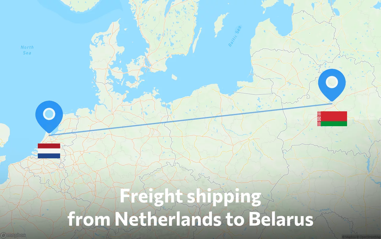 Shipping route from Netherlands to Belarus