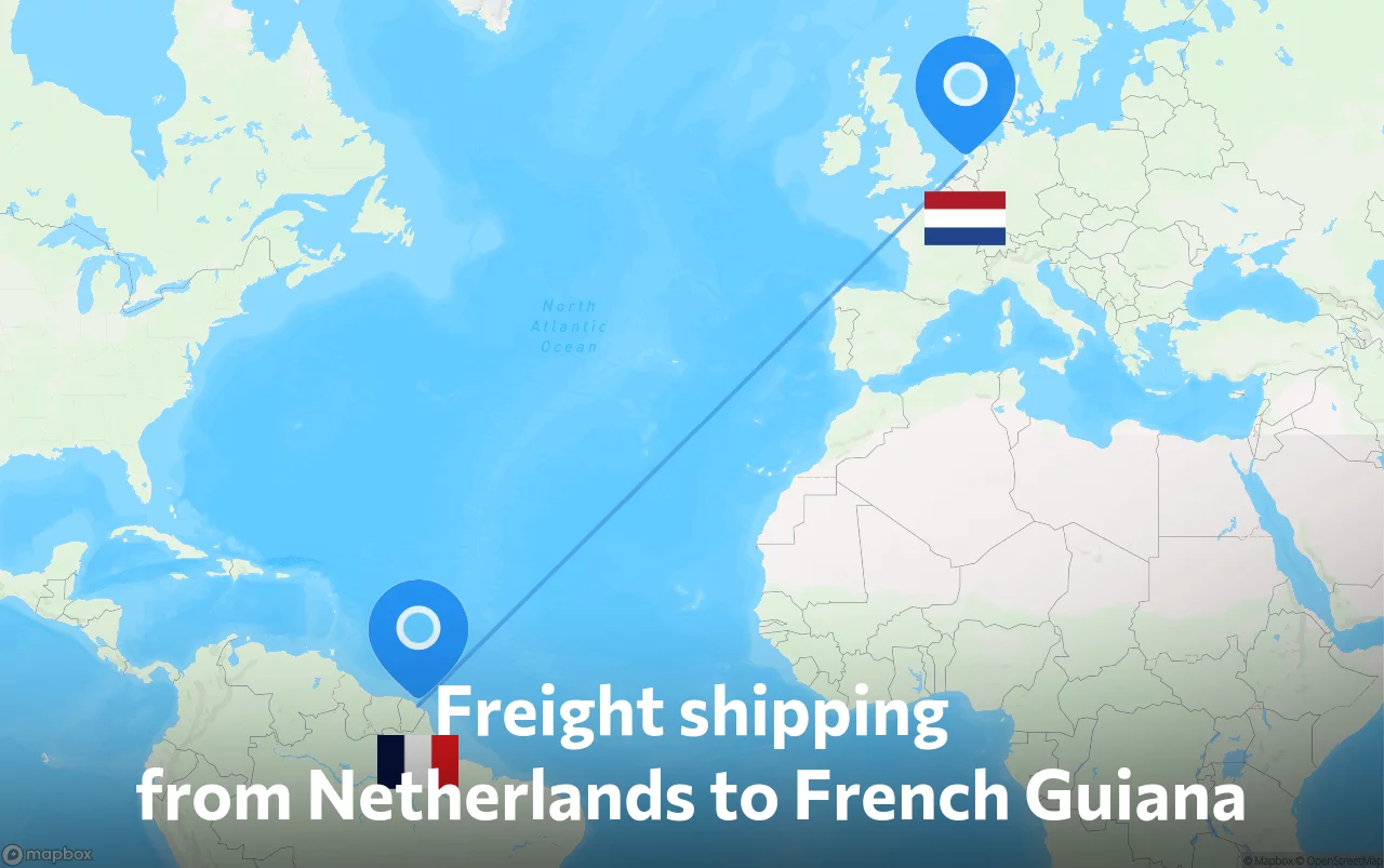 Shipping route from Netherlands to French Guiana