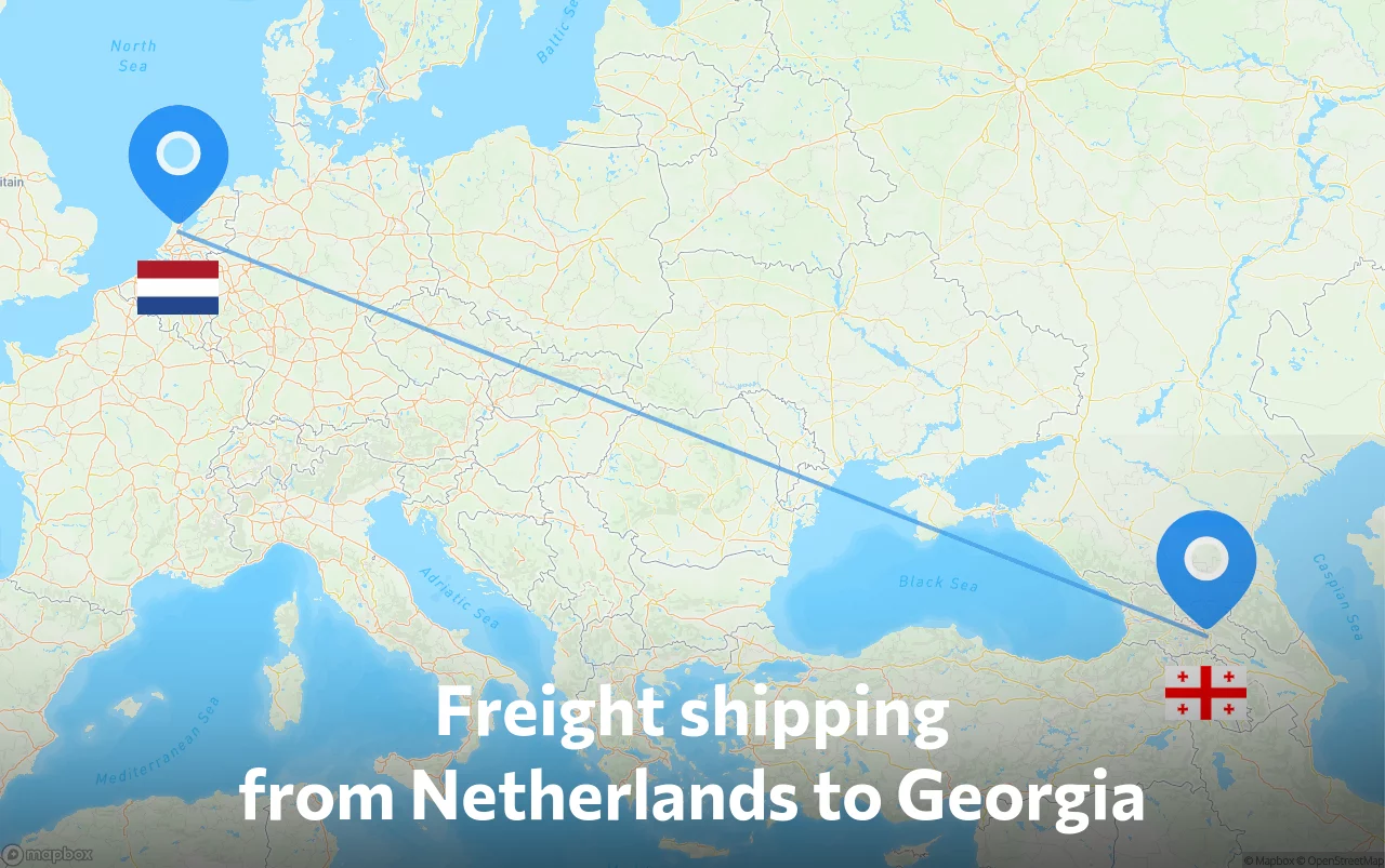 Shipping route from Netherlands to Georgia