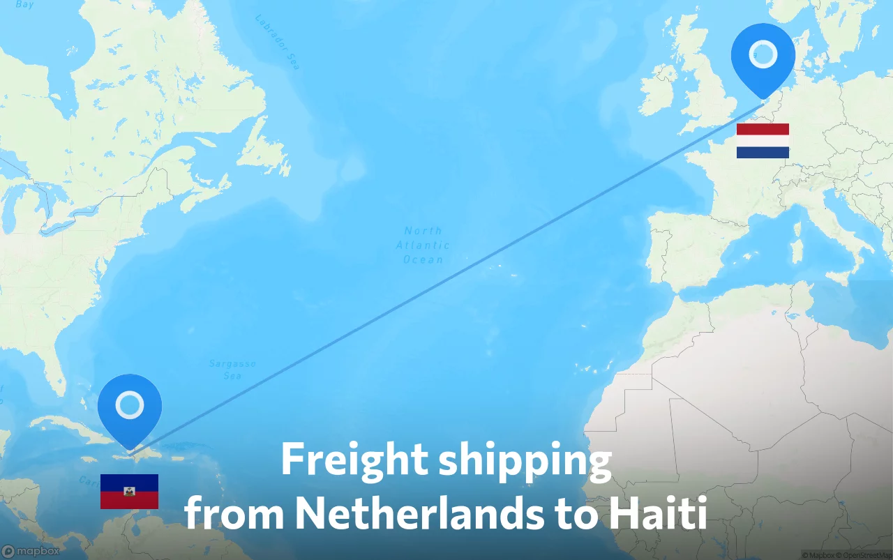 Shipping route from Netherlands to Haiti