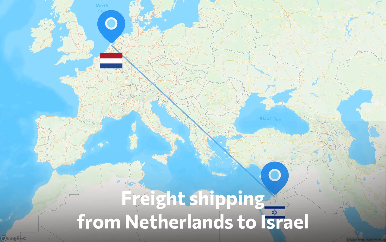 Shipping route from Netherlands to Israel