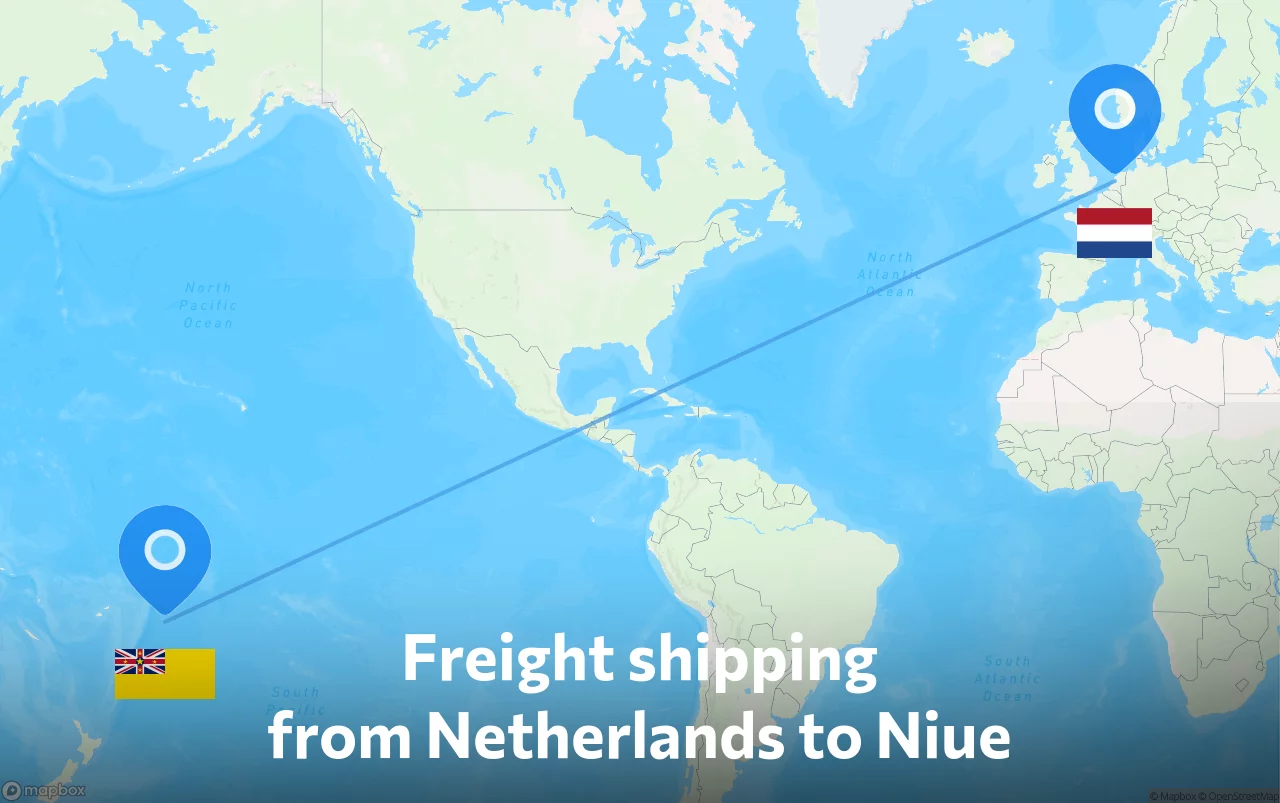 Shipping route from Netherlands to Niue