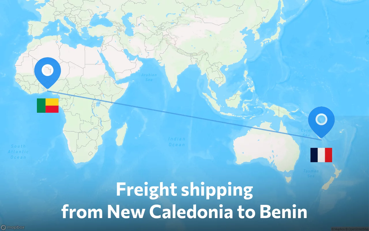 Shipping route from New Caledonia to Benin