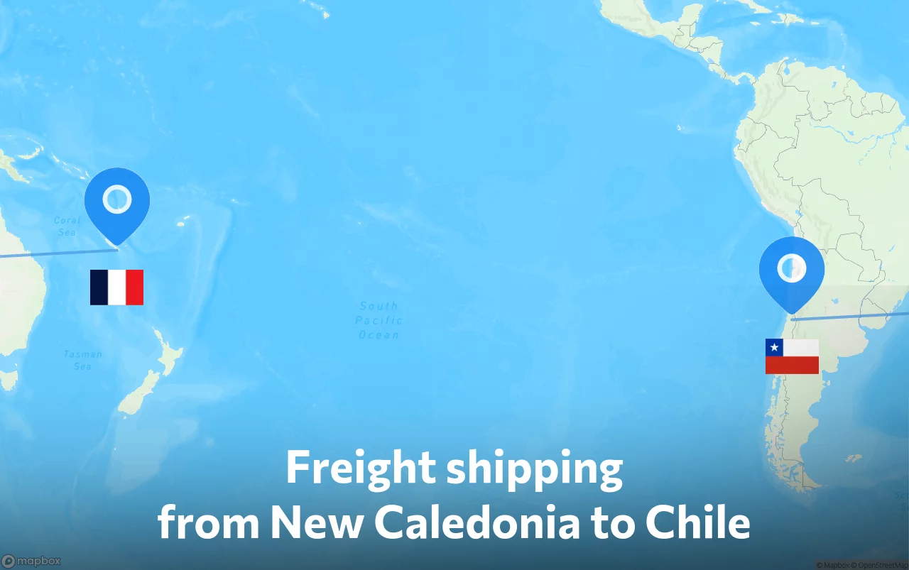 Shipping route from New Caledonia to Chile