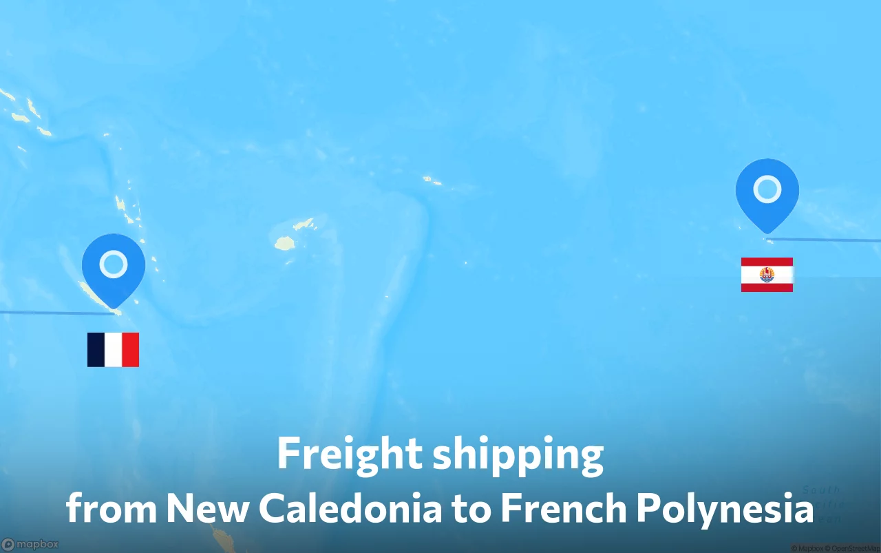 Shipping route from New Caledonia to French Polynesia