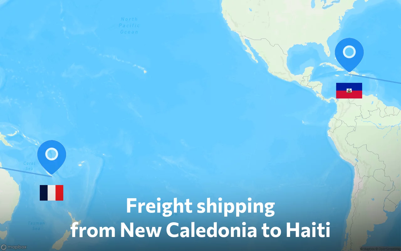 Shipping route from New Caledonia to Haiti