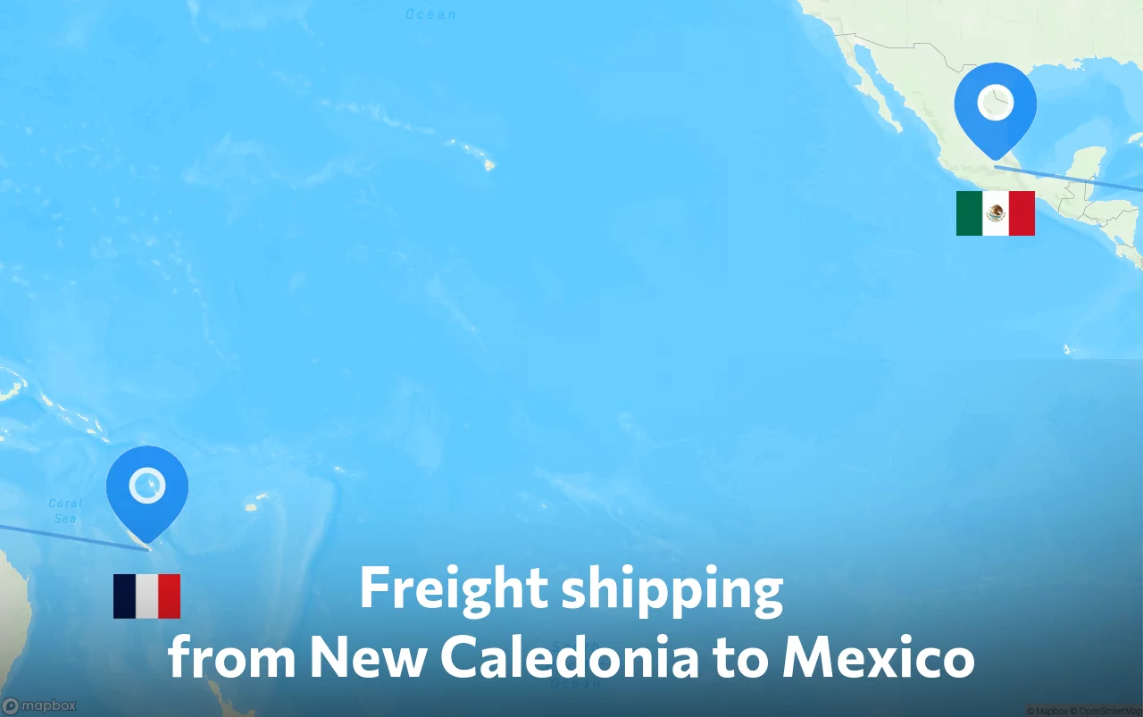 Shipping route from New Caledonia to Mexico