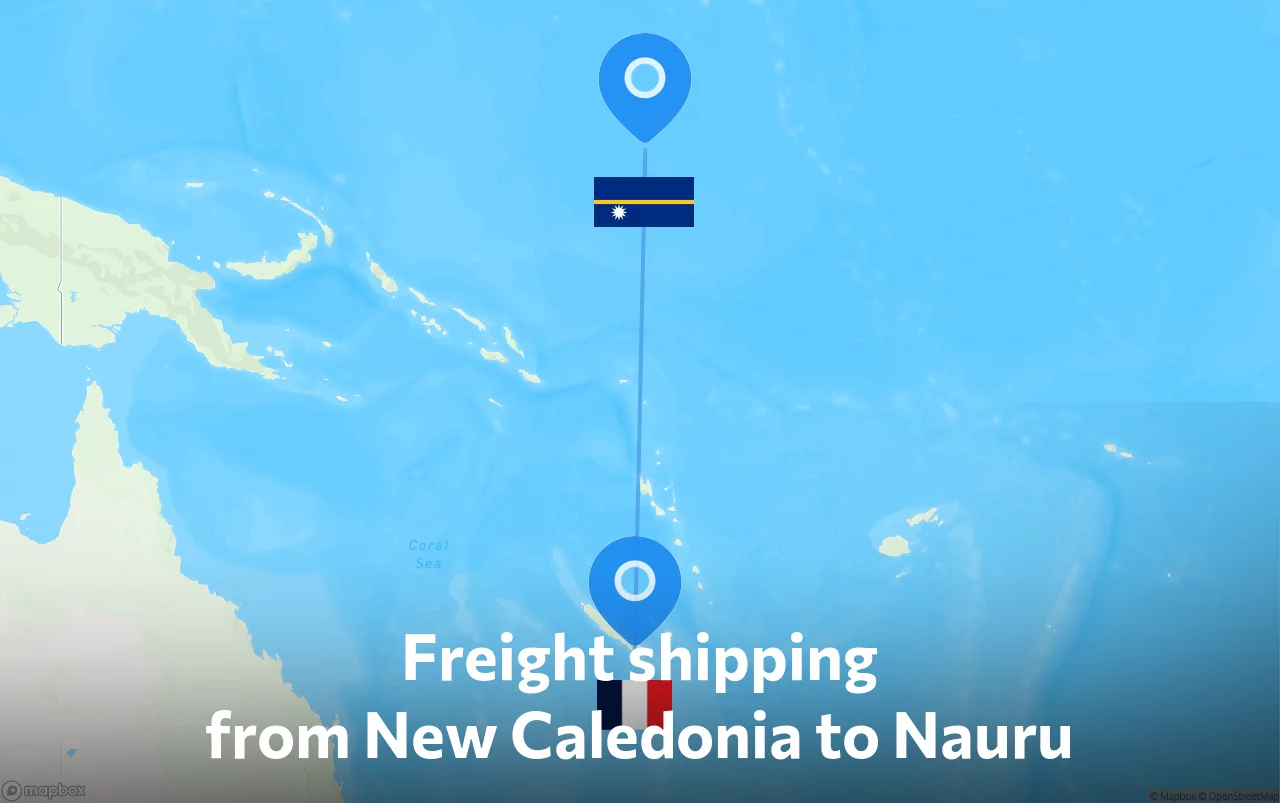 Shipping route from New Caledonia to Nauru