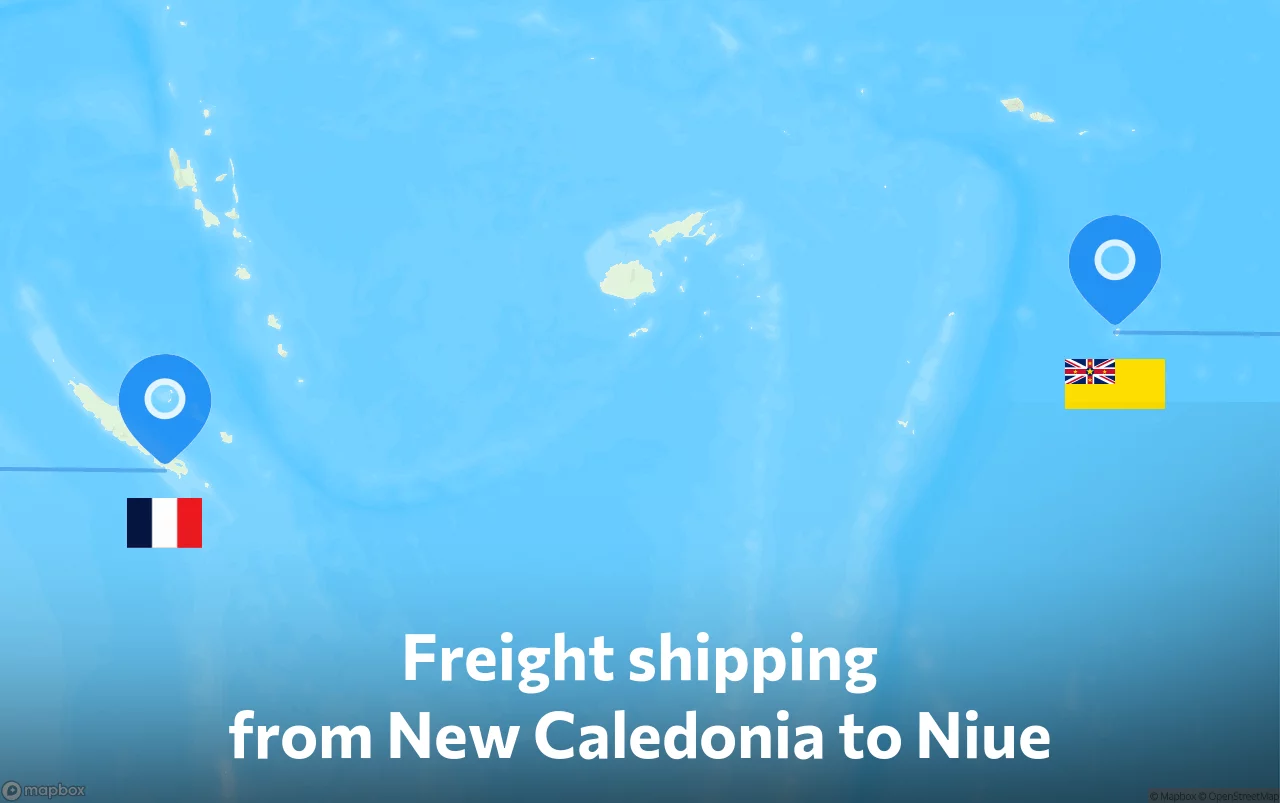 Shipping route from New Caledonia to Niue