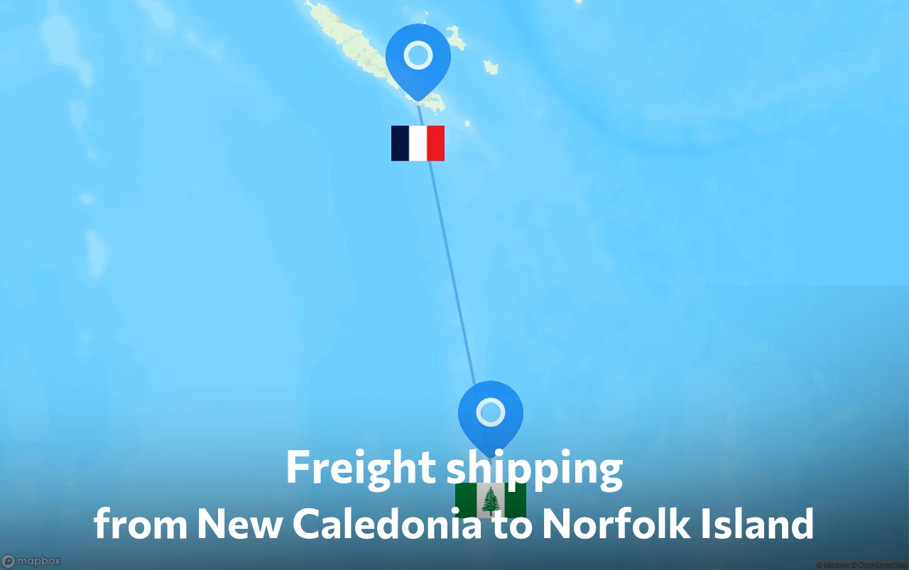 Shipping route from New Caledonia to Norfolk Island