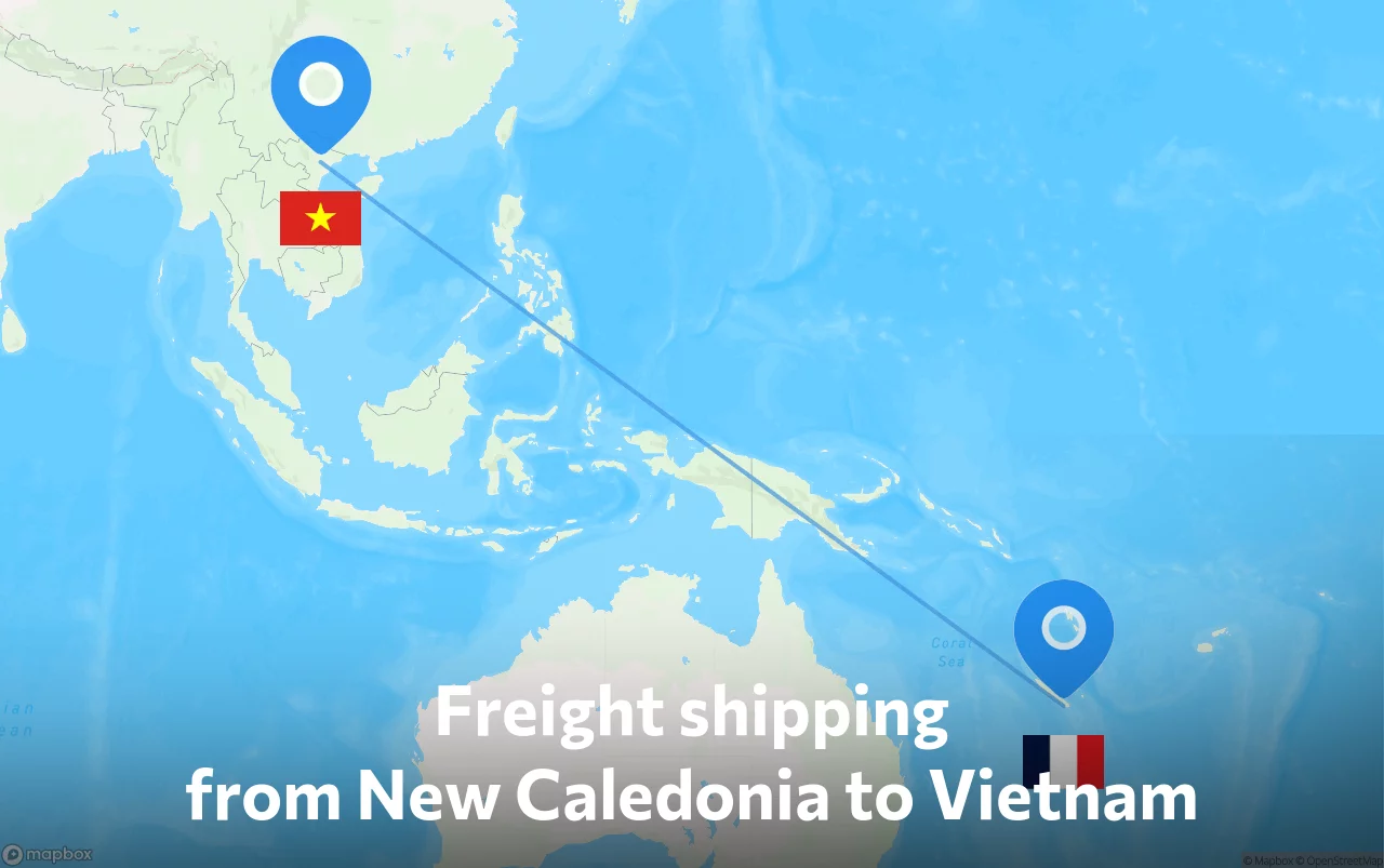 Shipping route from New Caledonia to Vietnam