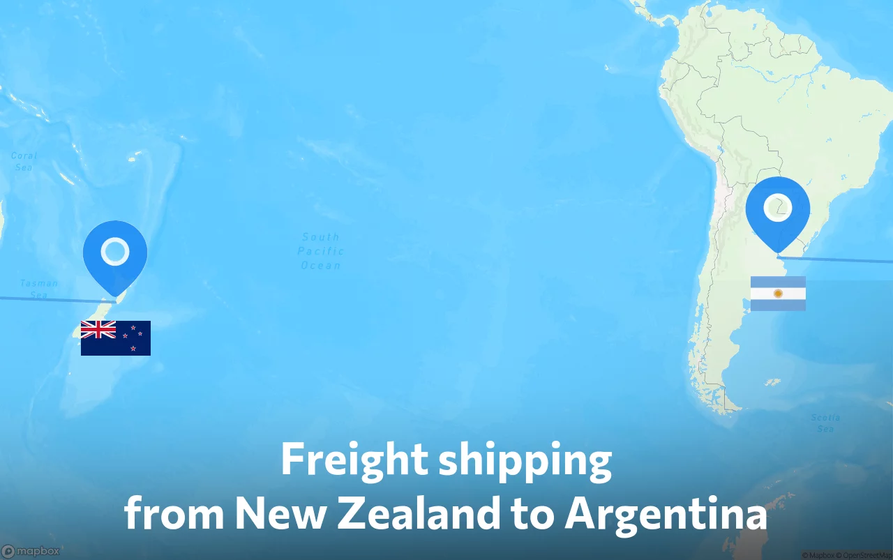 Shipping route from New Zealand to Argentina