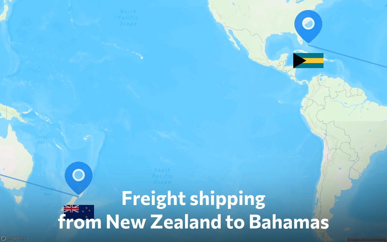 Shipping route from New Zealand to Bahamas