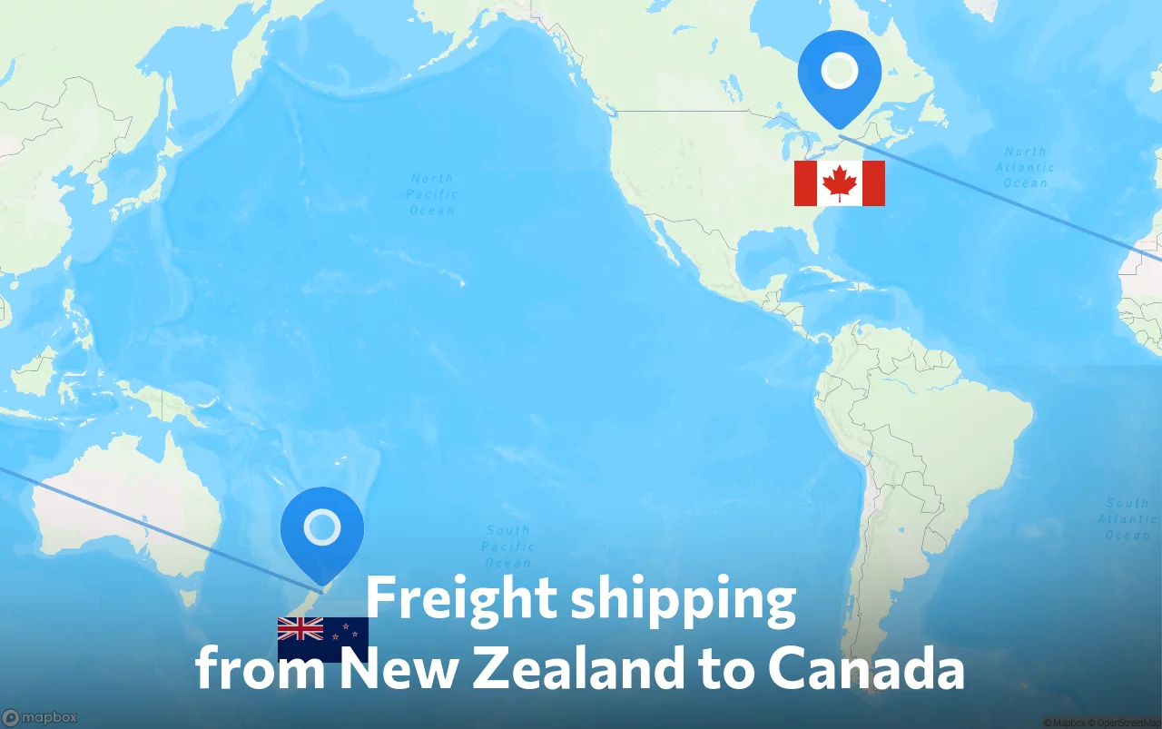 Shipping route from New Zealand to Canada