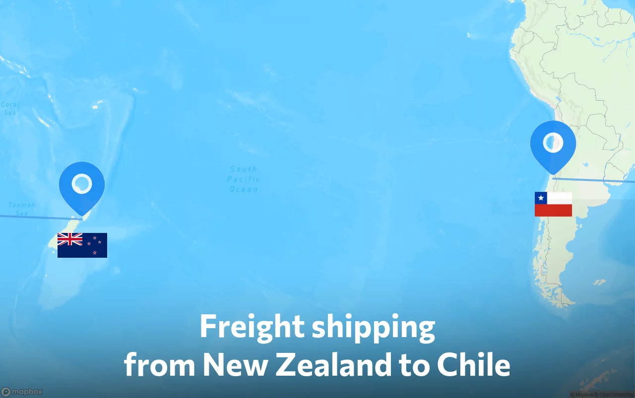 Shipping route from New Zealand to Chile