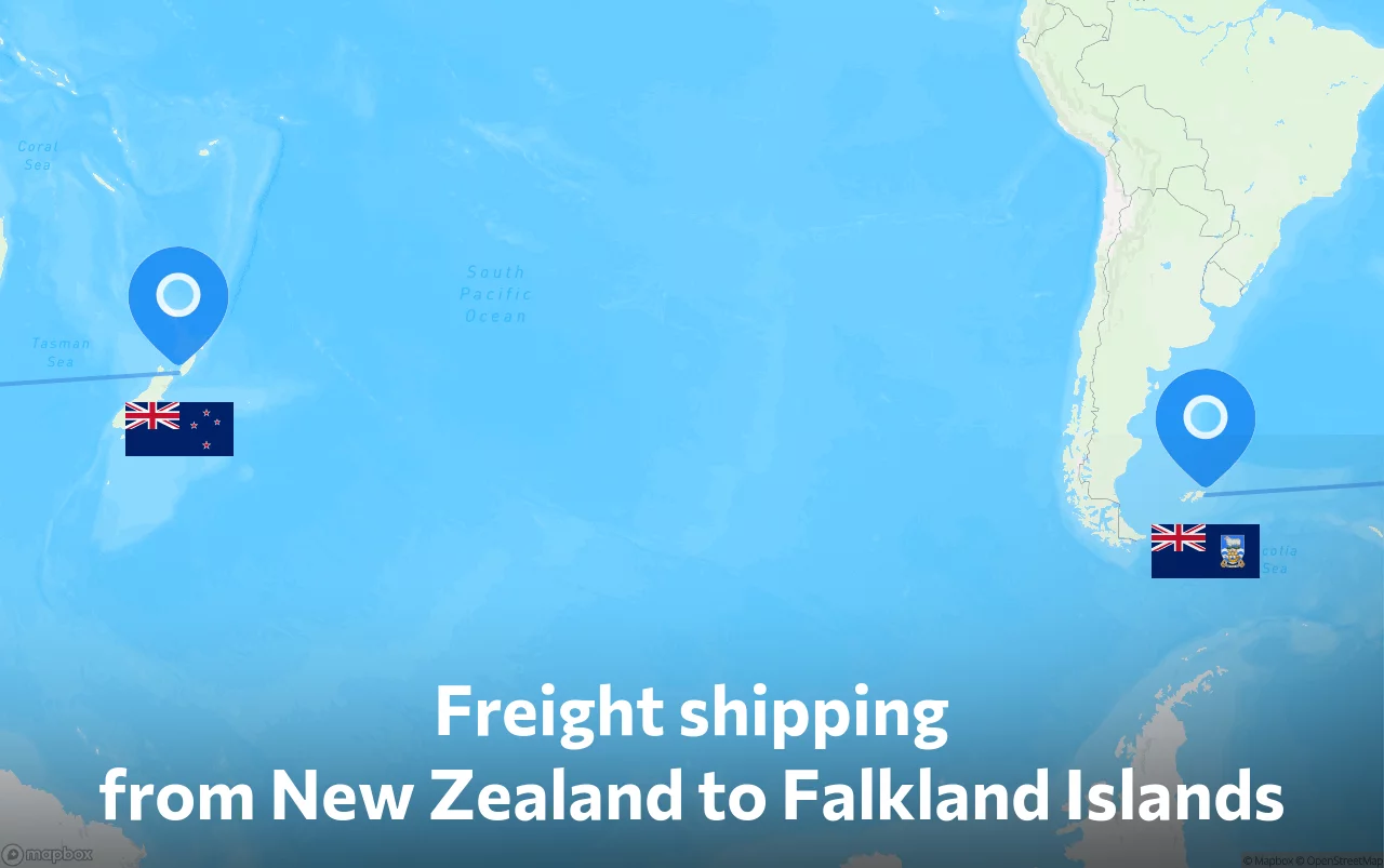 Shipping route from New Zealand to Falkland Islands