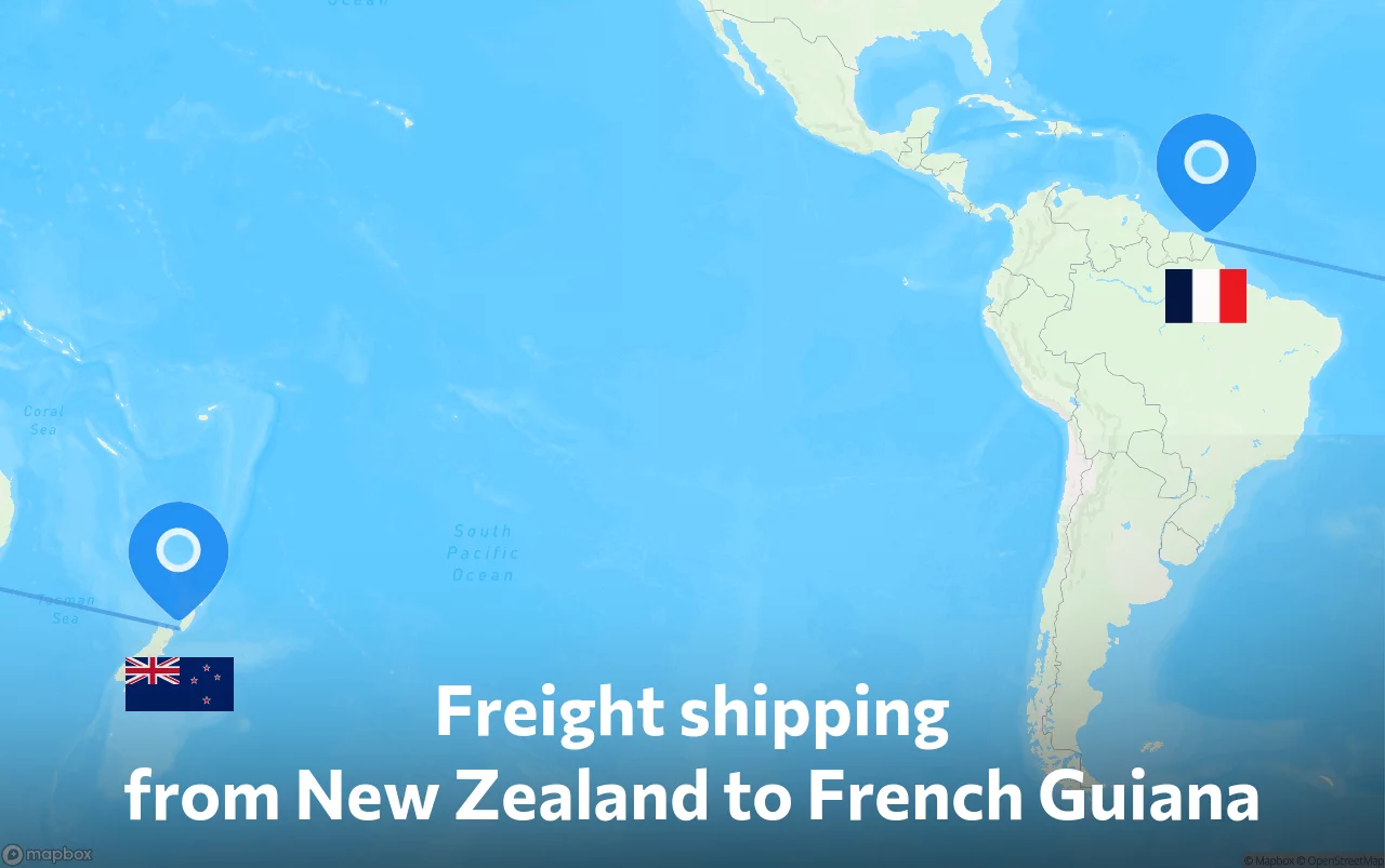 Shipping route from New Zealand to French Guiana