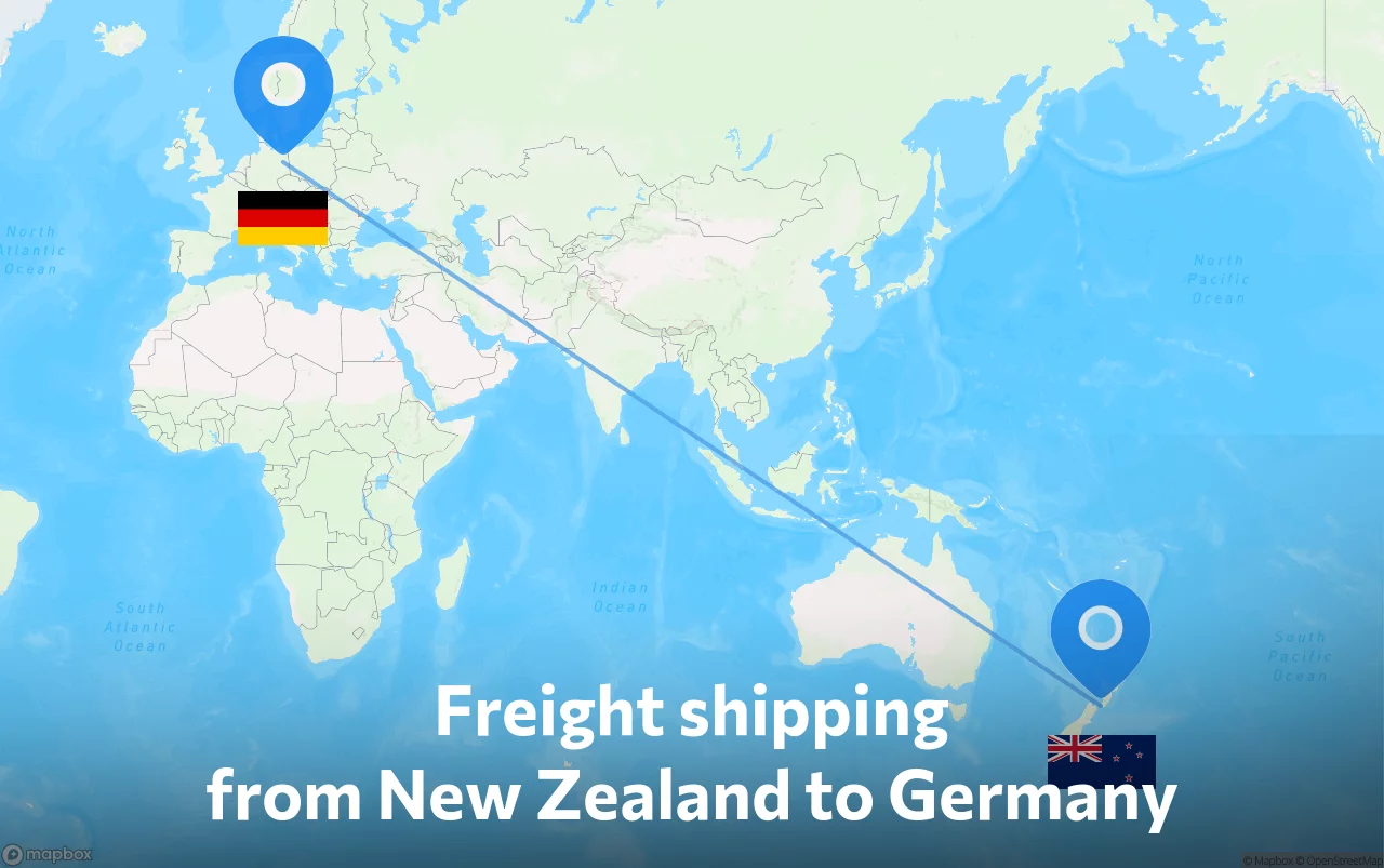 Shipping route from New Zealand to Germany