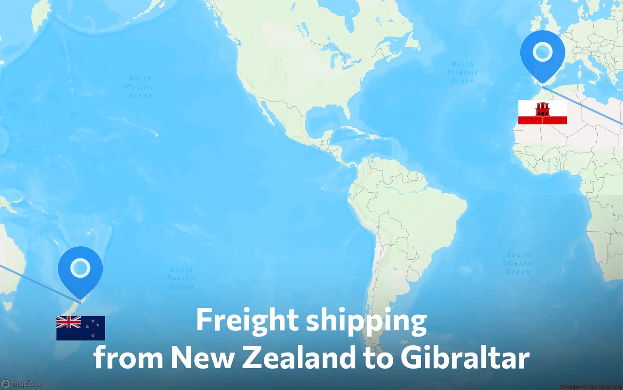 Shipping route from New Zealand to Gibraltar