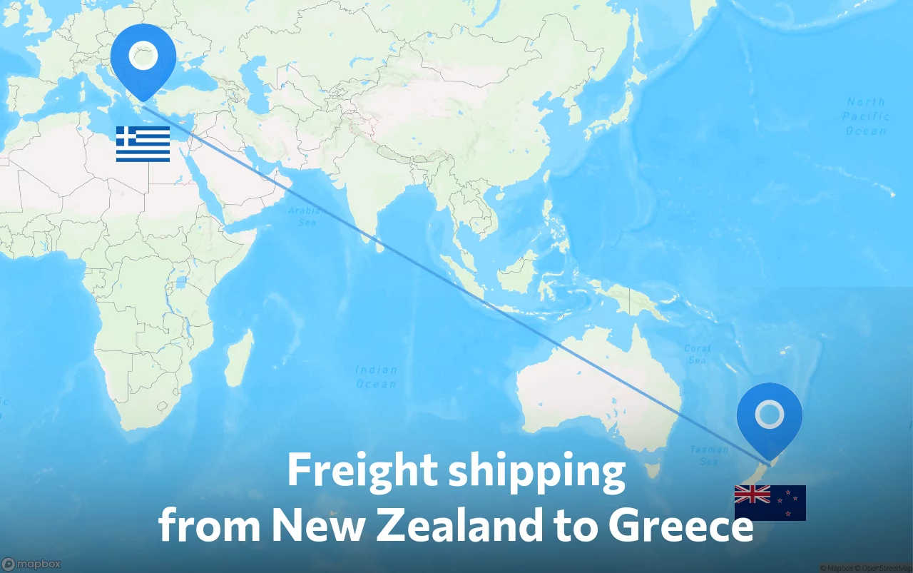 Shipping route from New Zealand to Greece