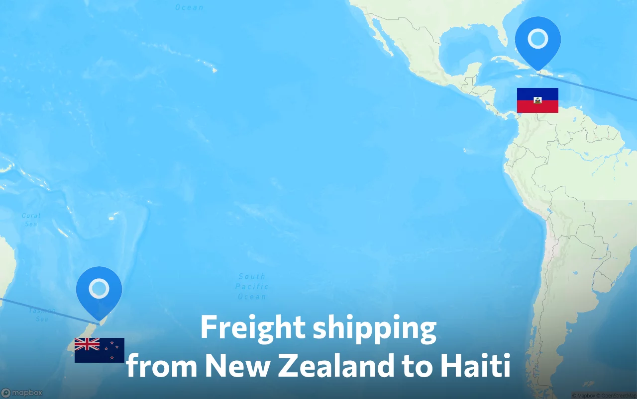 Shipping route from New Zealand to Haiti