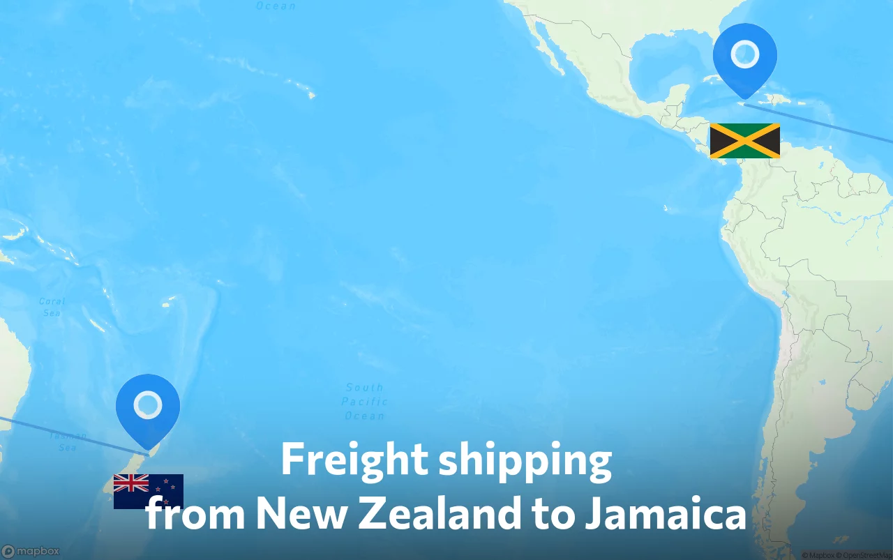 Shipping route from New Zealand to Jamaica