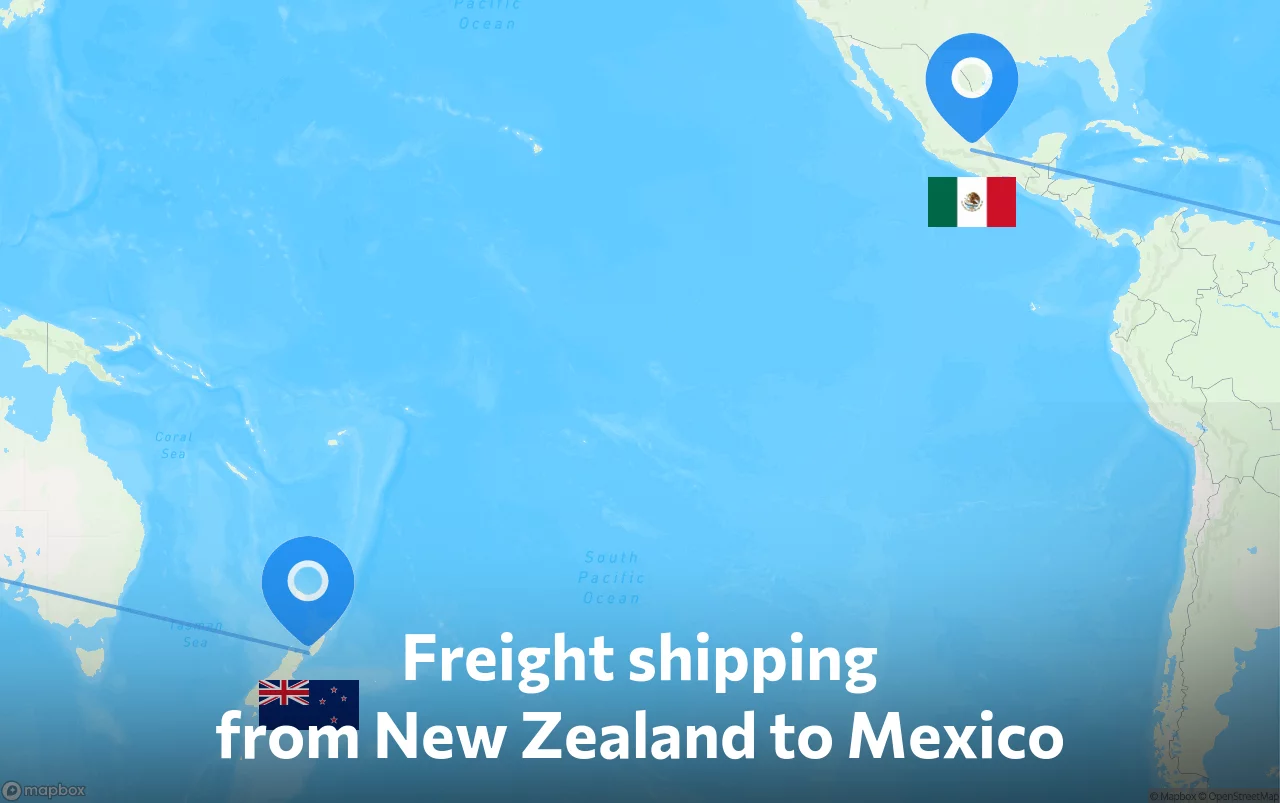 Shipping route from New Zealand to Mexico
