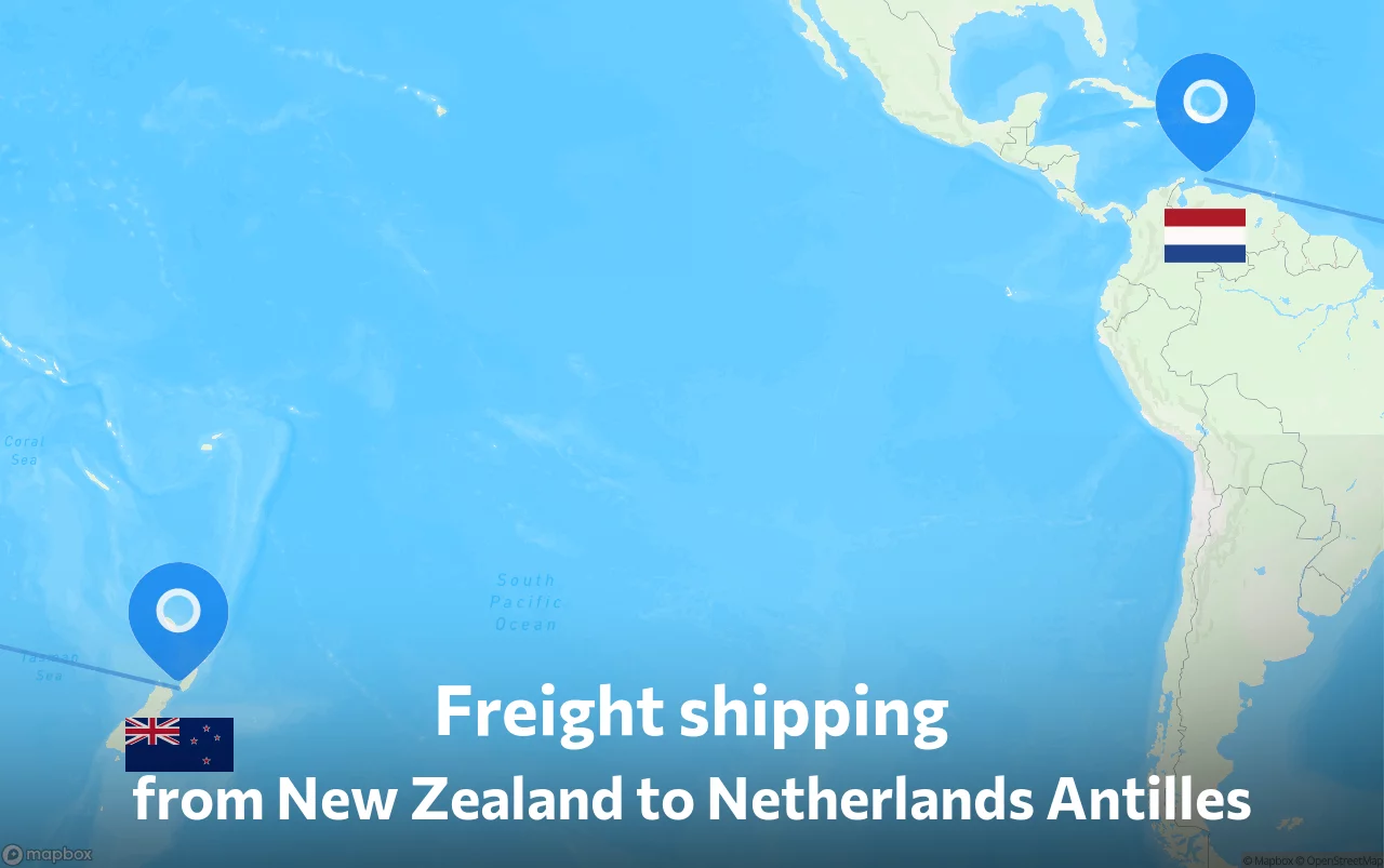 Shipping route from New Zealand to Netherlands Antilles