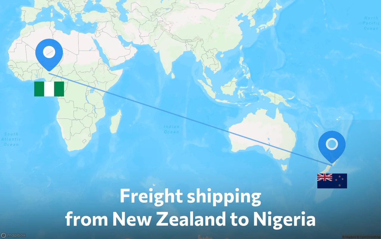 Shipping route from New Zealand to Nigeria